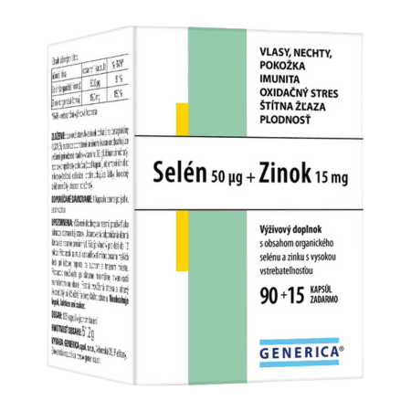 Generica Selén 50 μg + Zinok 15 mg cps 90 + 15 kapsúl kúpite na Benulekaren.sk