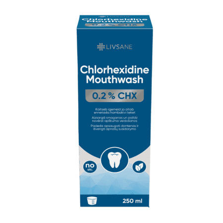 LIVSANE Ústna voda s obsahom 0,2 % chlórhexidínu 250ml
