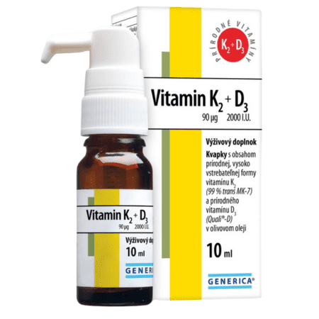 GENERICA Vitamin K2 90 µg + D3 2000 I.U. 10 ml kúpite na Benulekaren.sk