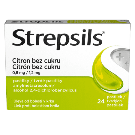STREPSILS Citrón bez cukru 24 pastiliek kúpite na Benulekaren.sk