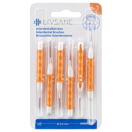 Livsane medzizubné kefky extra jemné 2,0, 6ks