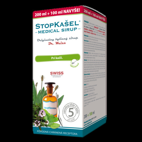 DR. WEISS Stopkašeľ medical sirup 200 ml + 100 ml ZADARMO