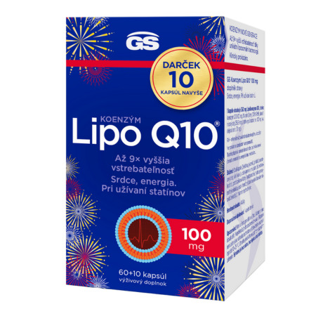 GS Koenzým lipo Q10 100 mg 60 + 10 kapsúl