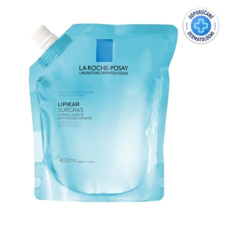LA ROCHE-POSAY Lipikar surgras sprchový gél náhradná náplň 400 ml