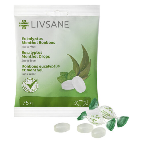 E-shop LIVSANE Bylinné pastilky mentol, eukalyptus 75 g