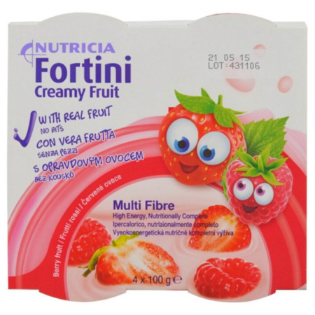 FORTINI Creamy fruit multi fibre príchuť červené ovocie inov.2025 4 x 100 g