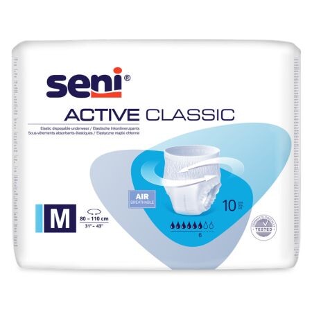 SENI Active classic medium nohavičky navliekacie absorpčné obvod 80-110 cm 10 ks