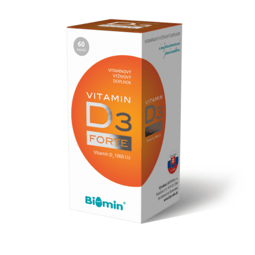 E-shop BIOMIN Vitamín D3 forte 1000 I.U. 60 kapsúl
