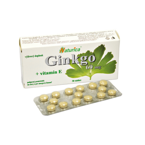 E-shop NATURICA Ginkgo 60 mg + vitamín E 30 tabliet