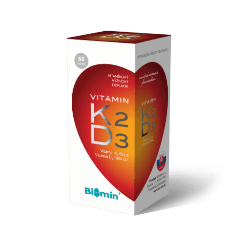 E-shop BIOMIN Vitamín K2 + D3 1000 I.U. 60 kapsúl
