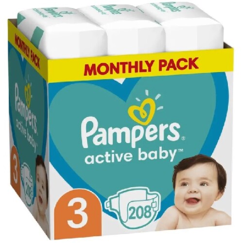 PAMPERS Active baby 3 midi 208 ks