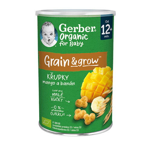 E-shop GERBER Organic chrumky kukurično-ovsené s mangom a banánom od ukonč. 12. mesiaca 35 g