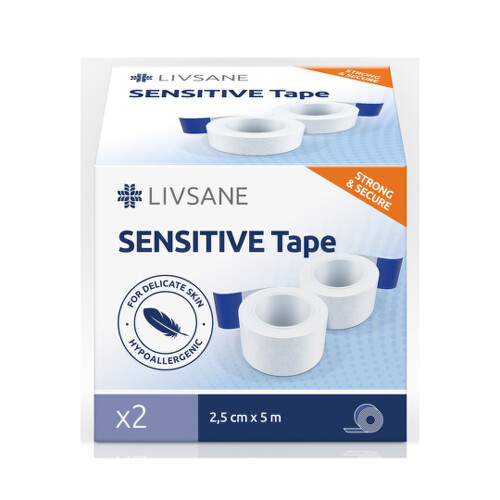 E-shop LIVSANE Fixačná páska sensitive 2,5cm x 5m cievka 2 ks