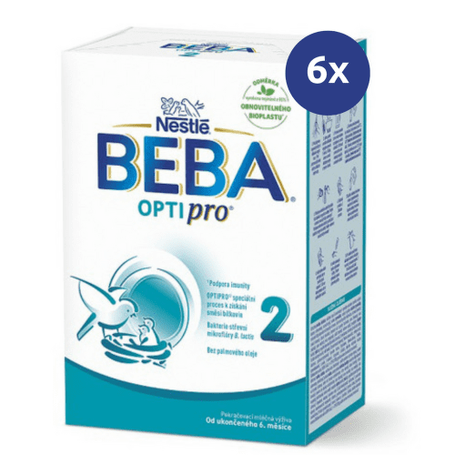 BEBA OPTIPRO 2 Následná dojčenská výživa od ukonč. 6. mesiaca 500 g - balenie 6 ks