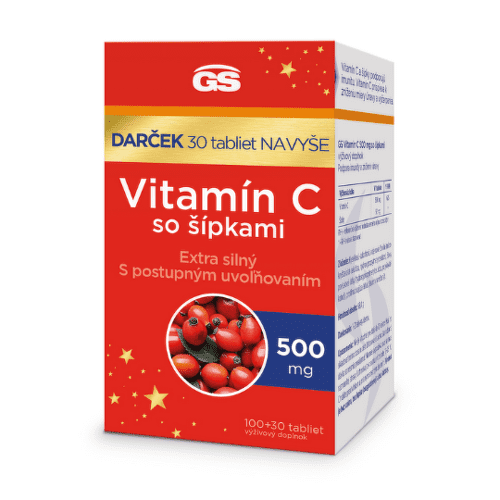 E-shop GS Vitamín C 500 mg so šípkami darček 2023 130 tabliet
