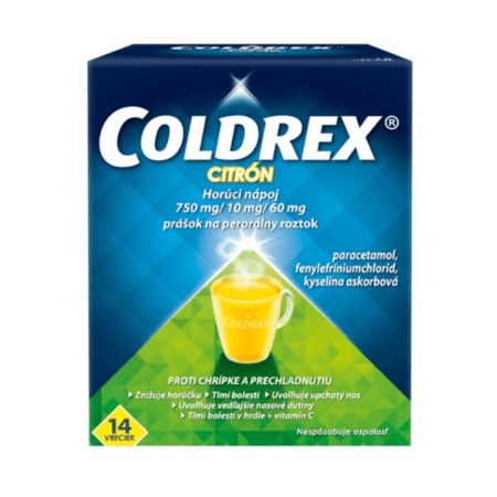 COLDREX Horúci nápoj citrón 14 vrecúšok