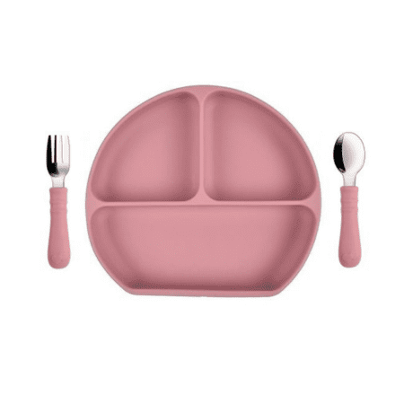 E-shop MARTONS Silikónová jedálenská sada 3-dielna dark pink set