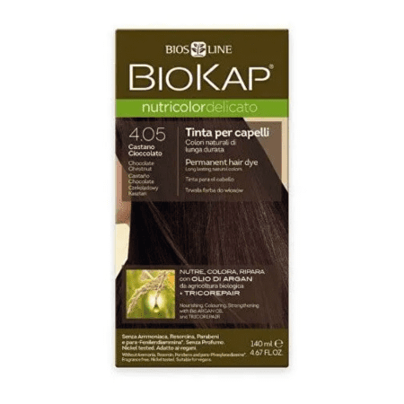 E-shop BIOKAP Nutricolor delicato farba na vlasy 4.05 gaštanovo-čokoládová 140 ml