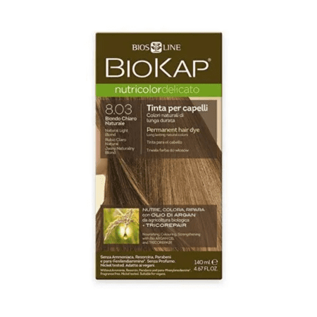 E-shop BIOKAP Nutricolor delicato farba na vlasy 8.03+ blond svetlý prirodzený 140 ml
