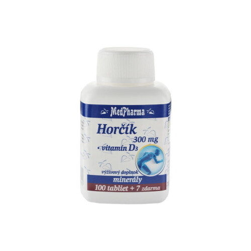 MEDPHARMA Horčík 300 mg + vitamín D 100 + 7 tabliet ZADARMO