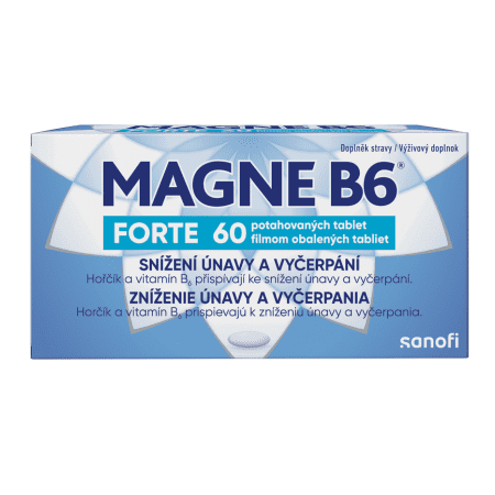 Magne B6 Forte filmom obalené tablety na podporu zníženia únavy a vyčerpania, pre normálny stav zubov, kostí a svalov 60 tbl kúpite na Benulekaren.sk