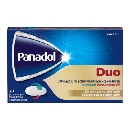 Panadol Panadol Duo 500mg/200mg filmom obalené tablety na zníženie horúčky a tlmenie bolesti 20 tbl kúpite na Benulekaren.sk