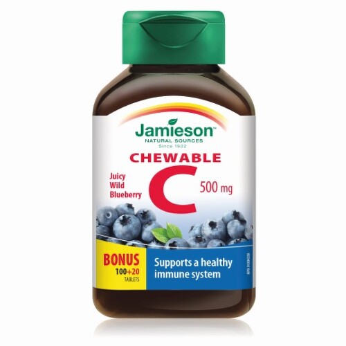 JAMIESON Vitamín C 500 mg s príchuťou čučoriedky 120 tabliet na cmúľanie kúpite na Benulekaren.sk