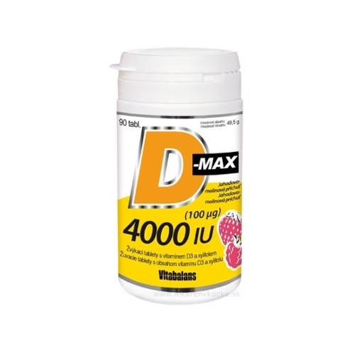 VITABALANS D-max 4000 IU (100 µg) 90 žuvacích tabliet