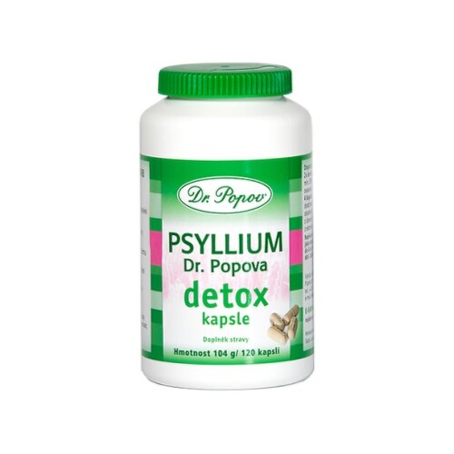 Dr. Popov Psyllium DETOX kapsle kapsuly na podporu trávenia 120 cps kúpite na Benulekaren.sk