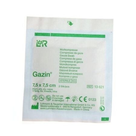 Gazin kompresy gazove sterilne 7,5x7,5cm 1x2ks 2 ks