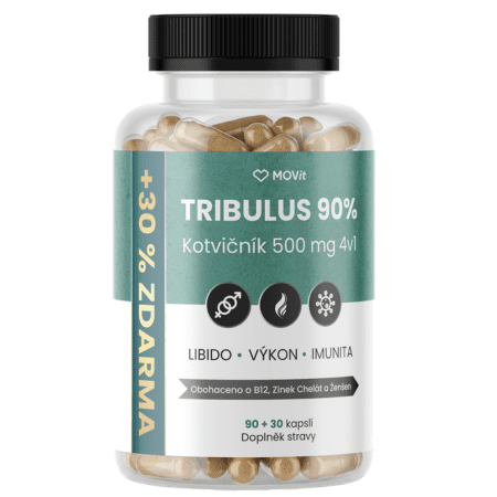 MOVit MOVit Tribulus 90% kotvičník 500 mg 4v1 120 kapsúl