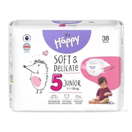BELLA Happy soft&delicate 5 Junior detské plienky 11-18 kg 1 x 38 ks