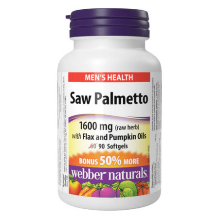 WEBBER NATURALS Prostata saw palmetto pre zdravú prostatu bonus 160 mg 90 kapsúl