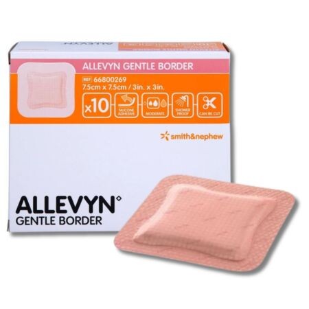 Allevyn Gentle Border Krytie polyuret.hydrocel. 7,5x7,5cm 10ks