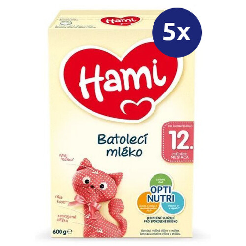 E-shop HAMI batoľacie mlieko 12+ 600 g - balenie 5 ks