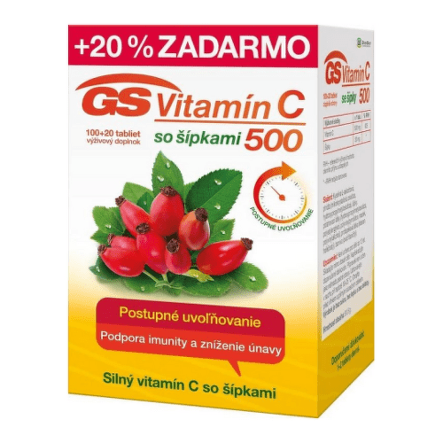 E-shop GS Vitamín C 500 so šípkami 100 + 20 tabliet ZADARMO