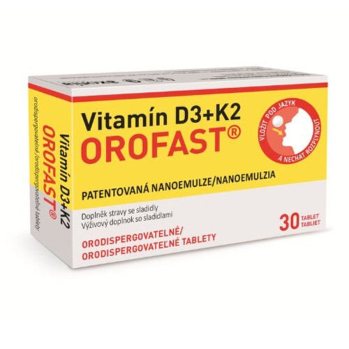 E-shop OROFAST Vitamin D3 + K2 orodispergovateľné tablety 30 kusov
