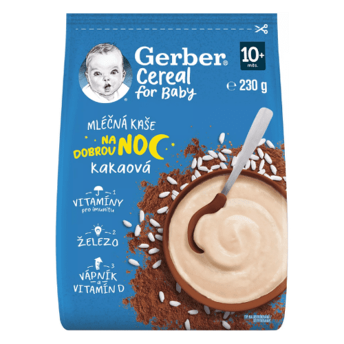 E-shop GERBER Cereal mliečna kaša dobrú noc kakaová od ukonč. 10. mesiaca 230 g