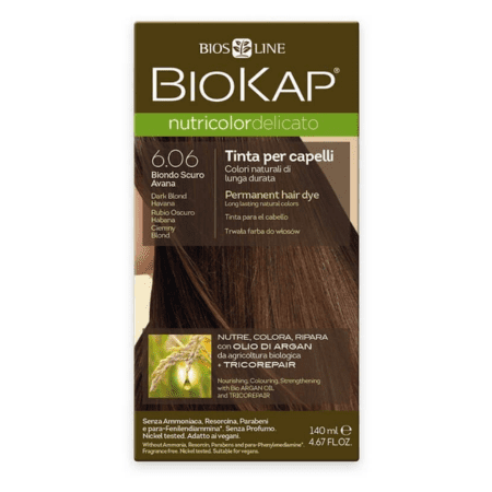 E-shop BIOKAP Nutricolor delicato farba na vlasy 6.06 tmavý blond havana 140 ml