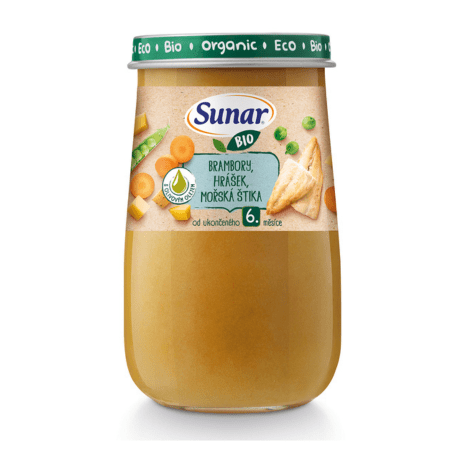 E-shop SUNAR Bio príkrm zemiaky hrášok morská šťuka 6m+ 190 g
