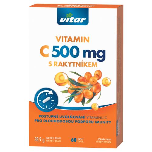 VITAR VITAMÍN C 500 mg S RAKYTNÍKOM, 60 cps kúpite na Benulekaren.sk