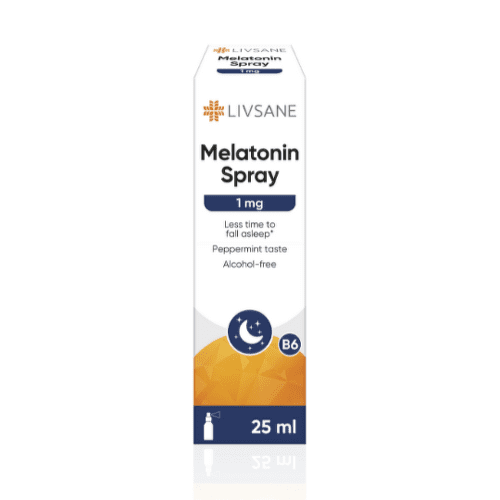 LIVSANE Melatonín 1 mg sprej s vitamínom B6, príchuť mäty 25ml