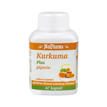 MedPharma Kurkuma Plus piperin kapsuly na podporu trávenia 67 cps kúpite na Benulekaren.sk