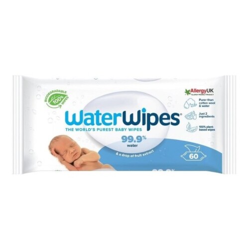 WATERWIPES 100% bio odbúrateľné obrúsky 60 ks