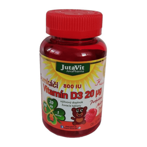 JUTAVIT Gumkáči vitamín D3 20 µg kids 60 tabliet