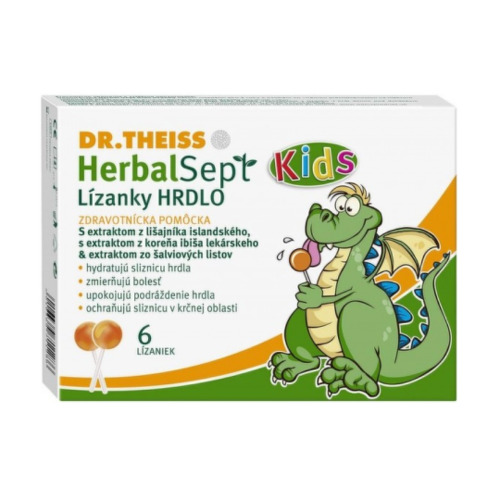 Dr.Theiss HerbalSept Kids lízanky hrdlo 6 ks kúpite na Benulekaren.sk