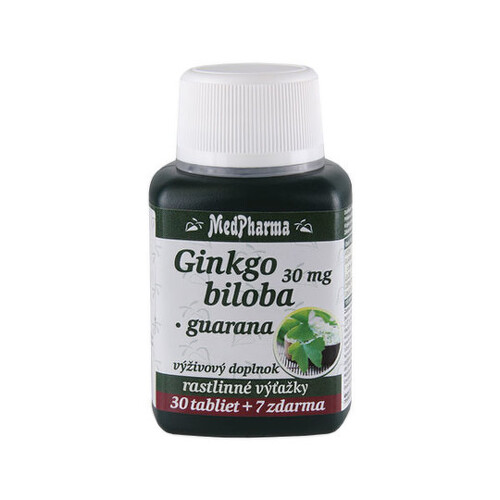 MEDPHARMA Ginkgo biloba + guarana 30 + 7 tabliet ZADARMO