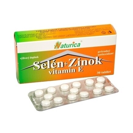 E-shop NATURICA Selén + zinok, vitamín E 30 tabliet