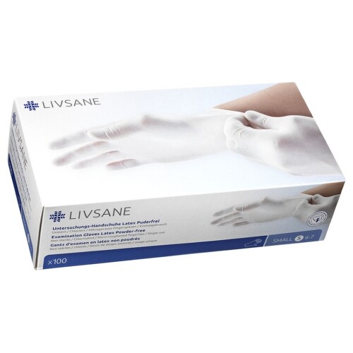 E-shop LIVSANE Latexové rukavice nepúdrované S 100 kusov