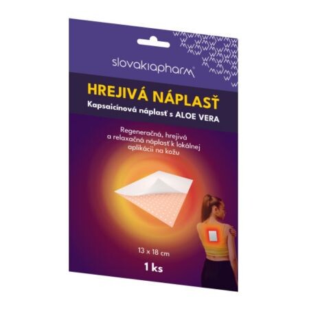 Slovakiapharm Hrejivá náplasť kapsaicínová s aloe vera (13 x 18 cm) 1 ks